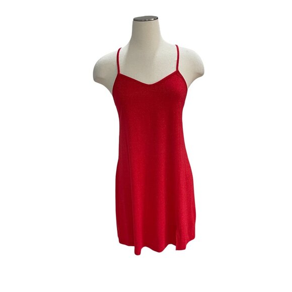 INC Red Sparkle Robe Nightgown Set XS Metallic Holiday Intimates Lounge Sleep - Picture 5 of 16